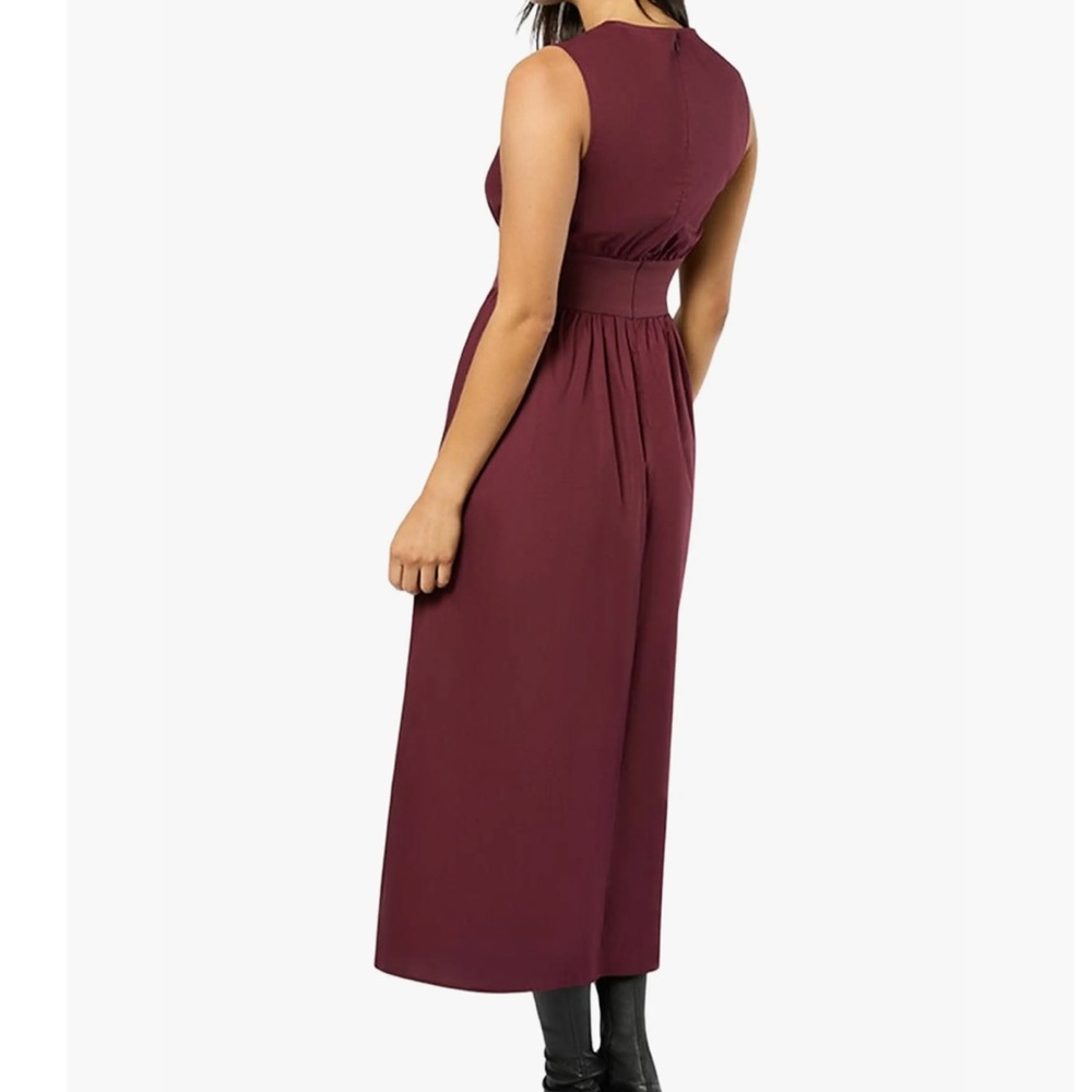 We Wore What Sleeveless Keyhole Midi Dress - eggplant burgundy Jersey size small - Picture 2 of 9